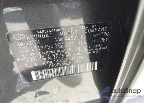 2024 Hyundai Sonata Sel из США, поврежденный, VIN KMHL14JA6RA417067